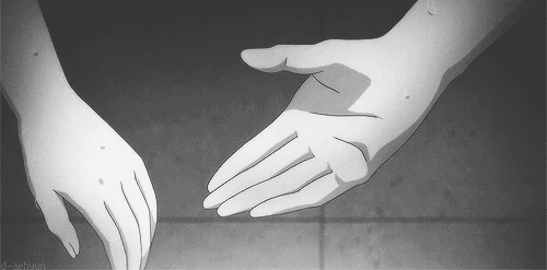 Anime hand holding gif